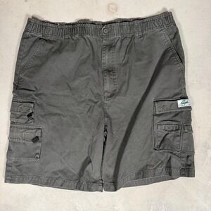 Chemise Lacoste Mens Cargo Shorts XXL Charcoal Grey Vintage Elastic Waist